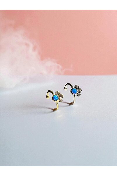 Vigens Mulier 925 Ayar Opal Taşlı Minimal Cuff Küpe Tek Anya