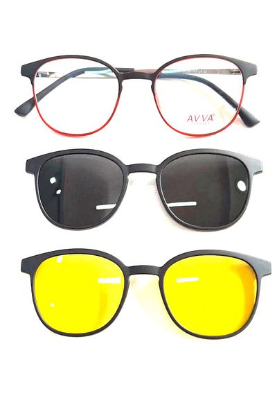 Avva 2127 C4 Polarized&Antifar Clip on Unisex Sunglasses