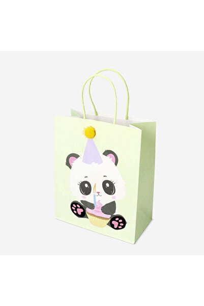 Flying Tiger Copenhagen Panda Desenli "Happy Birthday" Kağıt Hediye Poşeti