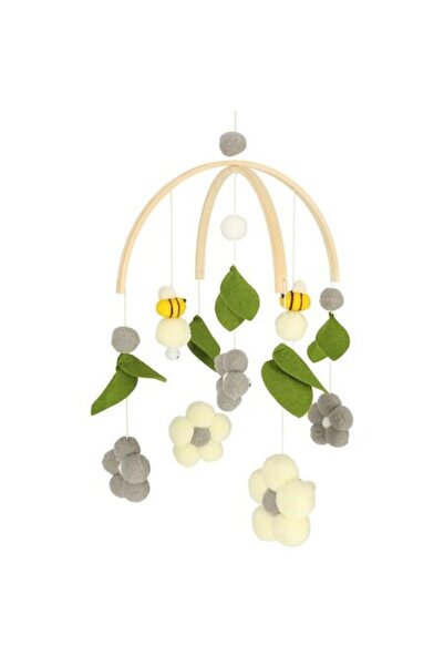 OEM Carusel de pătuț pentru bebeluși, lemn, bumbac, multicolor