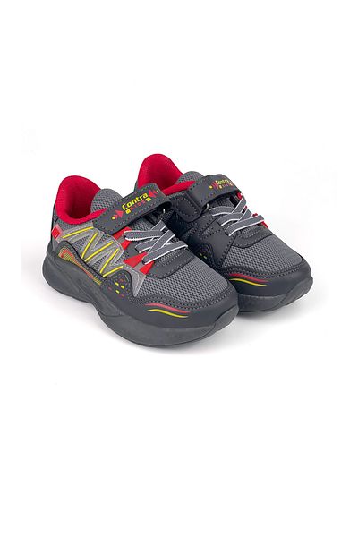 KAJILA Children's Unisex Yellow Velcro Comfortable Daily Sneaker Sports Shoes
