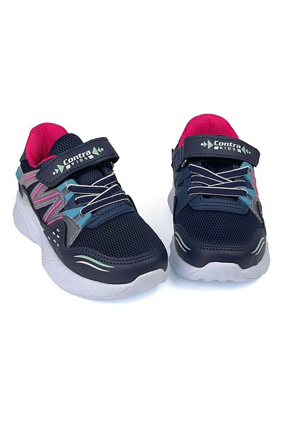 KAJILA Children's Unisex Navy Blue Velcro Comfortable Daily Sneaker Sports Shoes