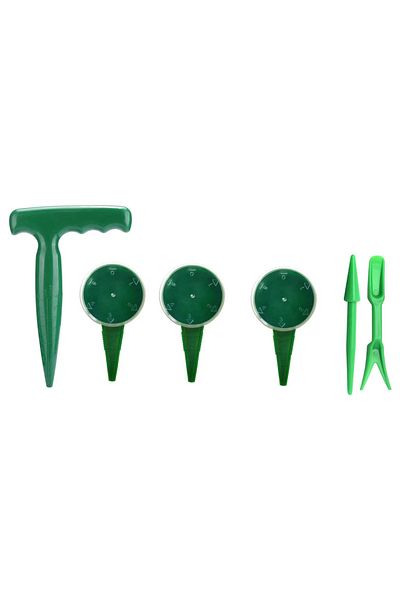 OEM Set of 6 gardening tools, different sizes, plastic, green