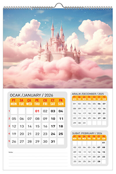 NATURELBASIM 2026 ÇOCUK ODASI DUVAR TAKVİMİ-PLANLAMA SEÇENEĞİ İLE