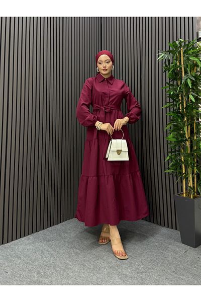 ENSA TESETTUR Naz Shirt Dress Burgundy