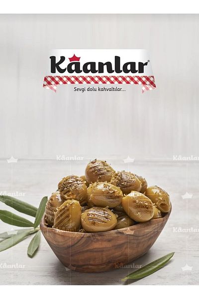 Kaanlar Grilled Green Olives 261-320 Caliber 240g – Premium Turkish Table Olive Snack