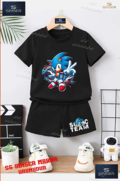 SS SİNSER Tricou cu gât rotund cu imprimeu special „SONIC GAME CONSOLE” UNISE...