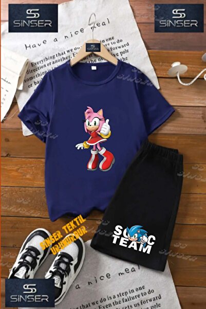 SS SİNSER Kids Unisex “Sonic Pink Anime Girl“ Custom Printed Crew Neck T-Shir...