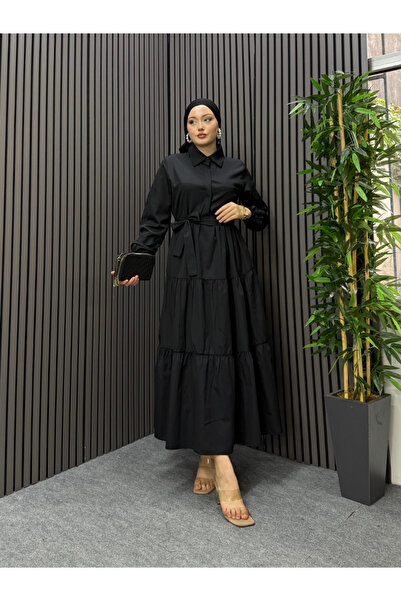 ENSA TESETTUR Naz Gömlek Elbise Siyah