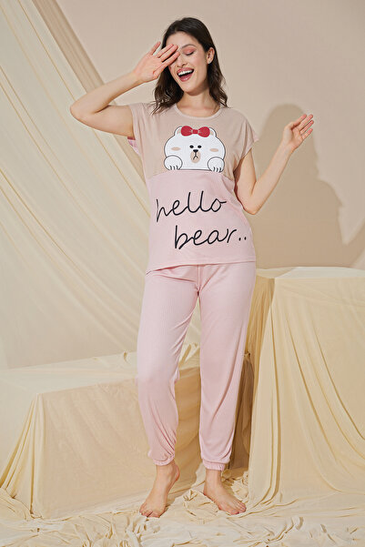 rindahomewear ΓΥΝΑΙΚΕΙΟ ΣΕΤ ΠΙΤΖΑΜΑ ΜΕ ΧΑΜΗΛΗ ΤΑΞΗ ΜΑΝΙΚΙΑ ΚΑΙ ΤΣΕΠΕΣ