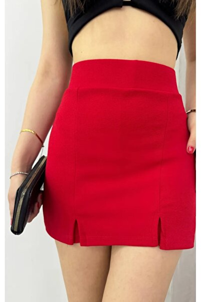 CARABO MODA Çift yırtmaçlı şort etek