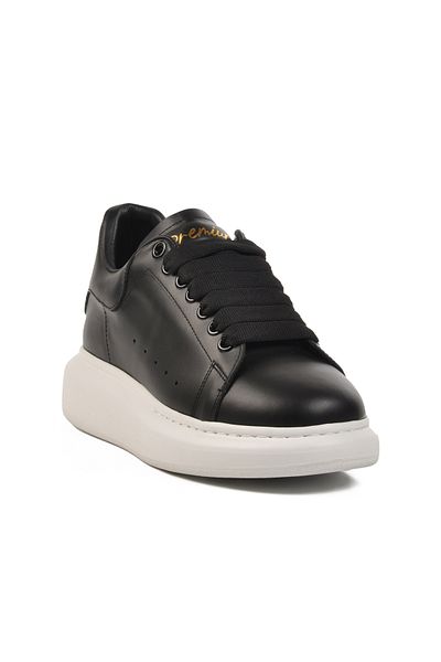 AYK'S Black-White Genuine Leather Men's Sneaker Premium 02028 m