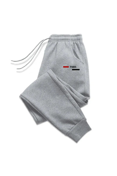 StartMore بنطال رياضي نسائي مطبوع باللون الرمادي من باريس للجنسين