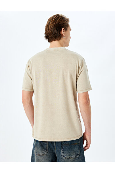 Koton Cotton Washed Regular Fit Short Sleeve Crew Neck T-Shirt