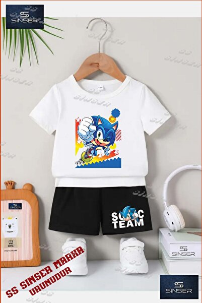 SS SİNSER تي شيرت برقبة دائرية مطبوع خصيصًا للأطفال للجنسين "SONIC ZIPLAYAN A...