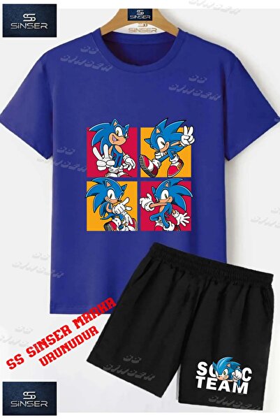 SS SİNSER Children's Unisex “Sonic 4 Square Photo Icing“ Custom Printed Crew ...
