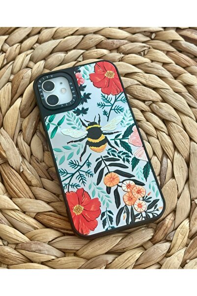 Iphone 11 (6.1 inch) Compatible Casefity Mirrored Case Bee Patterned Premium Cover