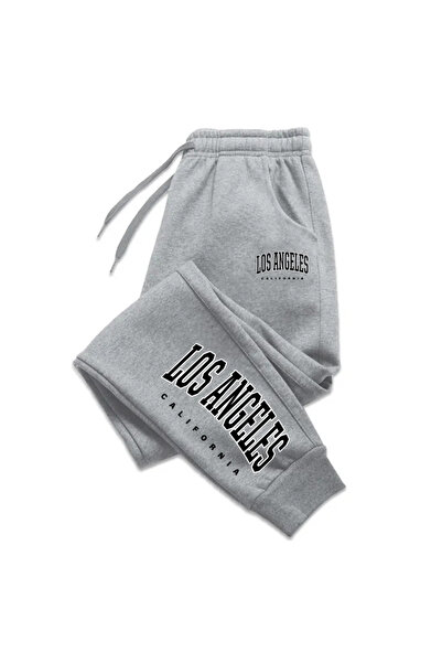StartMore بنطال رياضي رمادي مطبوع للنساء للجنسين من لوس أنجلوس
