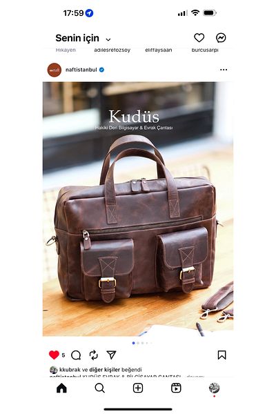 naft Jerusalem Genuine Leather Briefcase Computer Bag