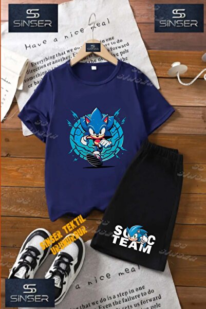 SS SİNSER Children's Unisex “Sonic Blue Canvas One Kosan“ Custom Printed Crew...