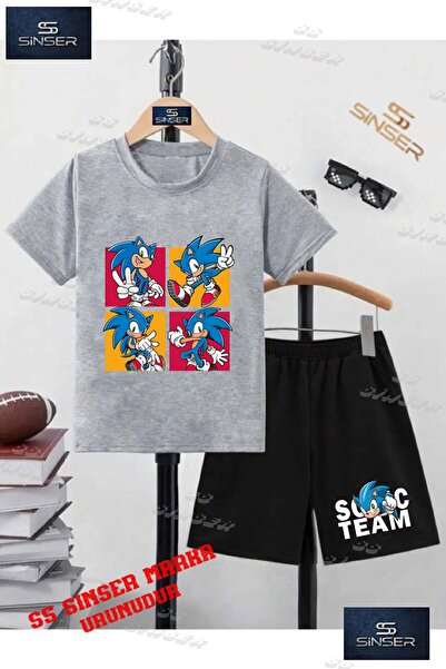 SS SİNSER Children's Unisex “Sonic 4 Square Photo Icing“ Custom Printed Crew ...