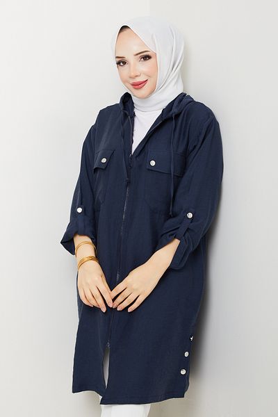 Pamuk Butik Women's Hooded Wear and Go Cap with Top Pocket