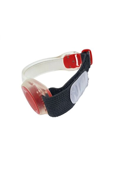 SOHO Reflective Bracelet with LED and Velcro Fastener, White-Red