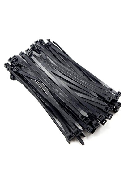 Bibilel Set 100 plastic cable ties for cable organization, 4.8 x 400 mm, Black, AXT-BBL4432