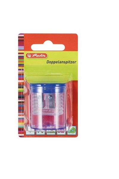 SOHO Ascuțitoare dublă Herlitz cu recipient din plastic, albastră