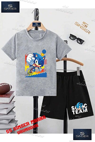 SS SİNSER Children's Unisex “Sonic Ziplayan Afis Icinde“ Special Printed Crew...