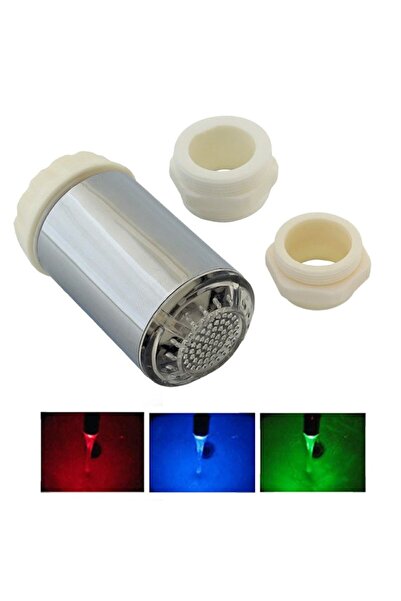 Bibilel Nozzle for sink faucet with LED adapter in 3 colors depending on water temperature, Grey, RBT-BBL809