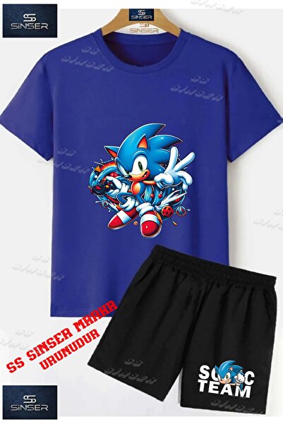 SS SİNSER Tricou cu gât rotund cu imprimeu special „SONIC GAME CONSOLE” UNISE...