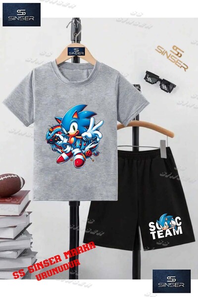 SS SİNSER Tricou cu gât rotund cu imprimeu special „SONIC GAME CONSOLE” UNISE...