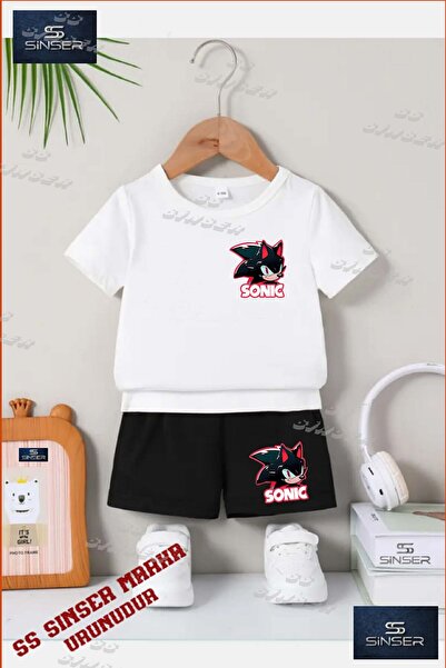 SS SİNSER Kids Unisex “Sonic Black Head Logo“ Custom Printed Crew Neck T-Shir...
