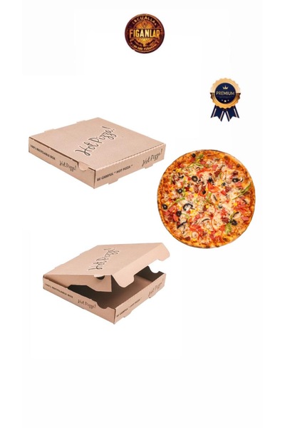 figanlar ambalaj 1.Kalite Kraft Küçük Boy Karton Pizza Kutusu 24x24cm 10 Adet