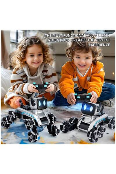 TERRION Remote Control Robot Dog Toy RC Stunt Pet with Music, Spray, LED Eyes, Climbing, Gift for Kids 6–12