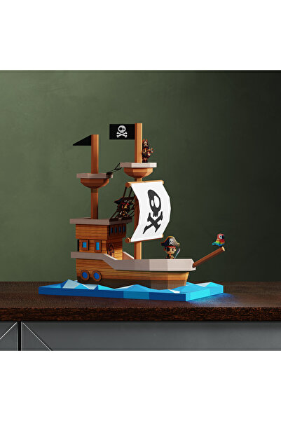 YSY AKROBAT AKROBAT 3D Korsan Gemisi ve Mürettebatı Maket Seti | Hazır Kesilmiş Kağıt Puzzle | Kendin Yap Hobi