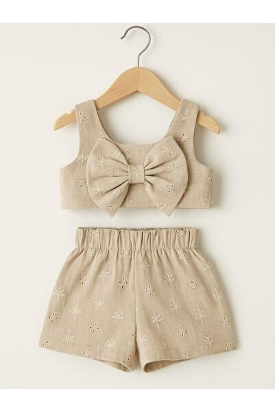 Zekids Girl's Crop Muslin Shorts Set