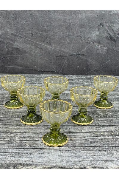 YzHome 6-Piece Leg Mini Crystal Colored Glass Luxury Turkish Delight Bowl Coffee Side Presentation Bowl