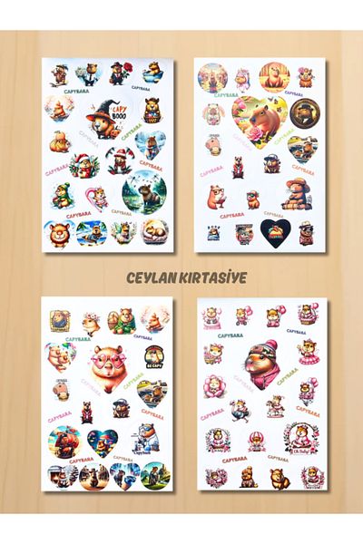 Ceylan Kırtasiye Kapibara Sticker Book Capybara Sticker Book 16 Pages Sticker Label (1 Piece)