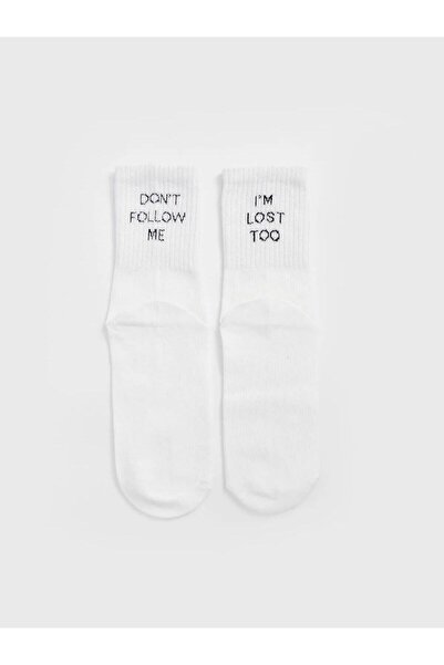 LC Waikiki Дамски чорапи до глезена с принт LCW, комплект от 3 броя (W5)