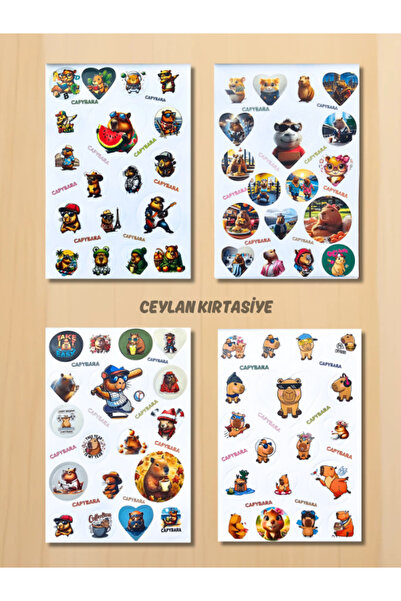 Ceylan Kırtasiye Kapibara Sticker Book Capybara Sticker Book 16 Pages Sticker Label (1 Piece)