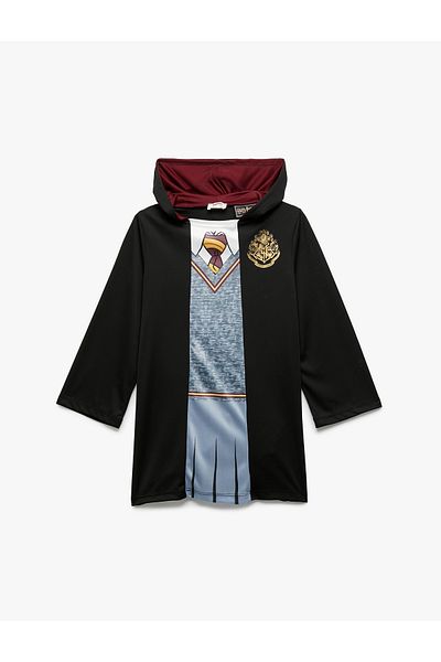 Koton Harry Potter Costume Dress Licensed Hooded Print Detailed Long Sleeve