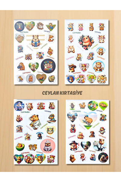 Ceylan Kırtasiye Kapibara Sticker Book Capybara Sticker Book 16 Pages Sticker Label (1 Piece)