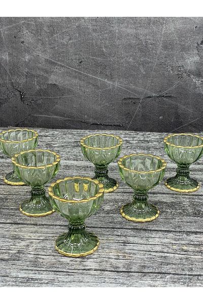 YzHome 6-Piece Leg Mini Crystal Colored Glass Luxury Turkish Delight Bowl Coffee Side Presentation Bowl