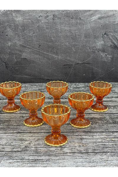 YzHome 6-Piece Leg Mini Crystal Colored Glass Luxury Turkish Delight Bowl Coffee Side Presentation Bowl