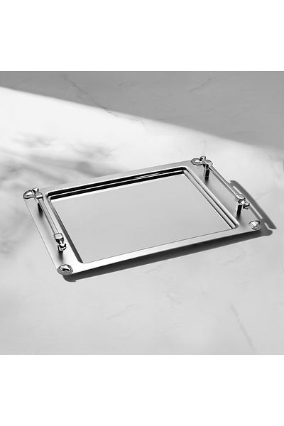 Nehir Verona Satin Steel Tea Tray