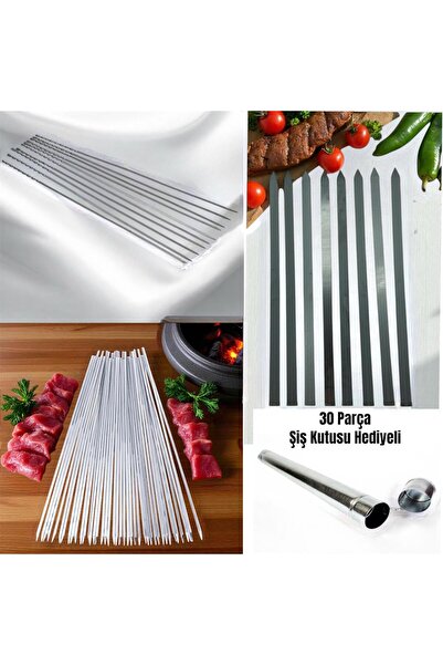 YILMAZNARGİLE Kebap Seti,10 Adet Adana Kebap Kıyma Şişi,10 Adet Burgulu Kuşba...