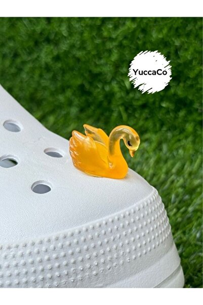 Crocs Shining in the Dark Swan Slipper Ornament/Three-Dimensional Swan Slipper Charm/Jibbtiz