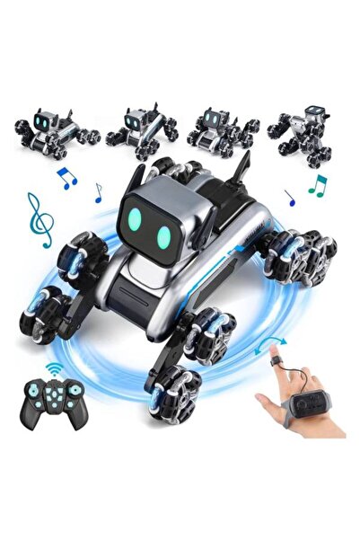 TERRION Remote Control Robot Dog Toy RC Stunt Pet with Music, Spray, LED Eyes, Climbing, Gift for Kids 6–12